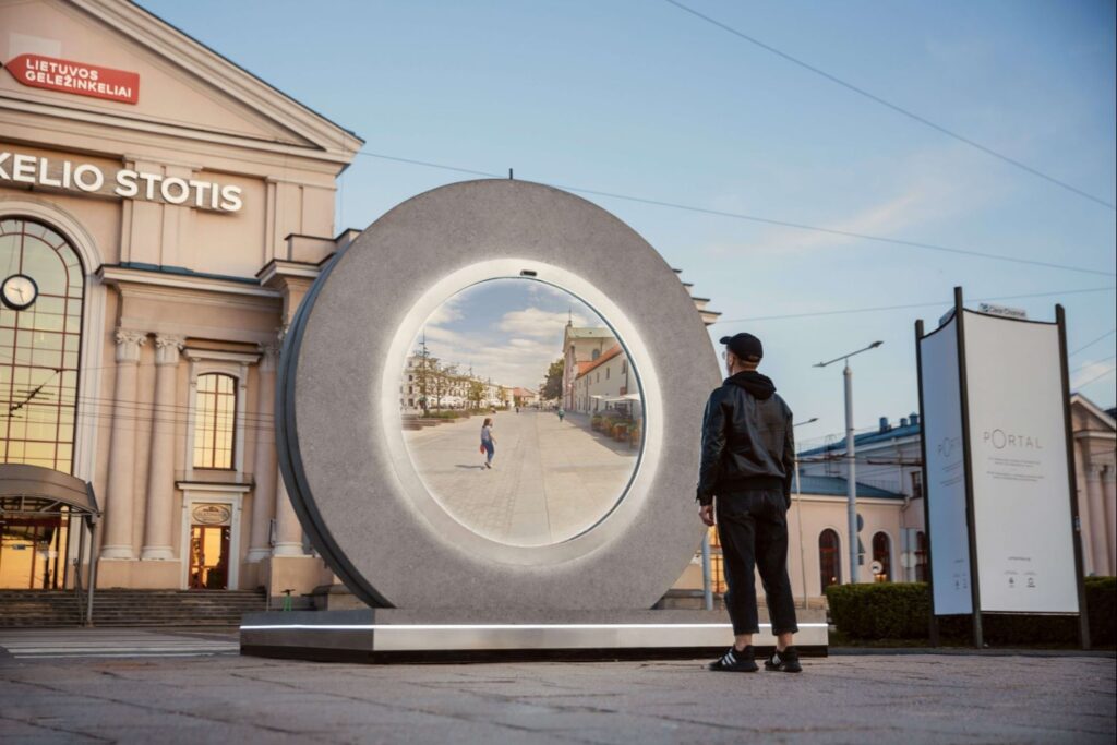 Vilnius train station portal with lublin