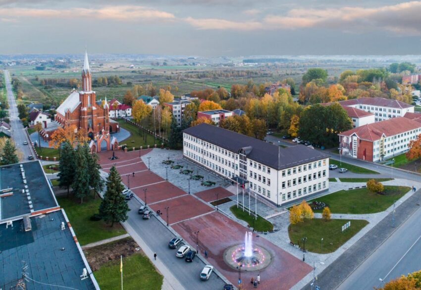 Kaišiadorys town centre from above